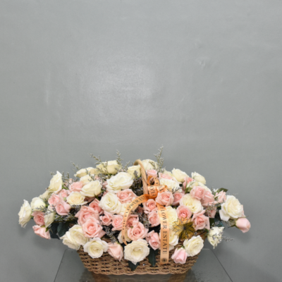 Local Roses Small Basket Arrangement