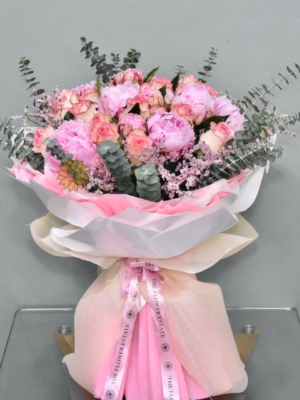 10-Piece Peony and 24-Piece Colombian Roses Bouquet