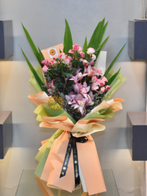 Mini Roses and Cymbidium Orchids Bouquet